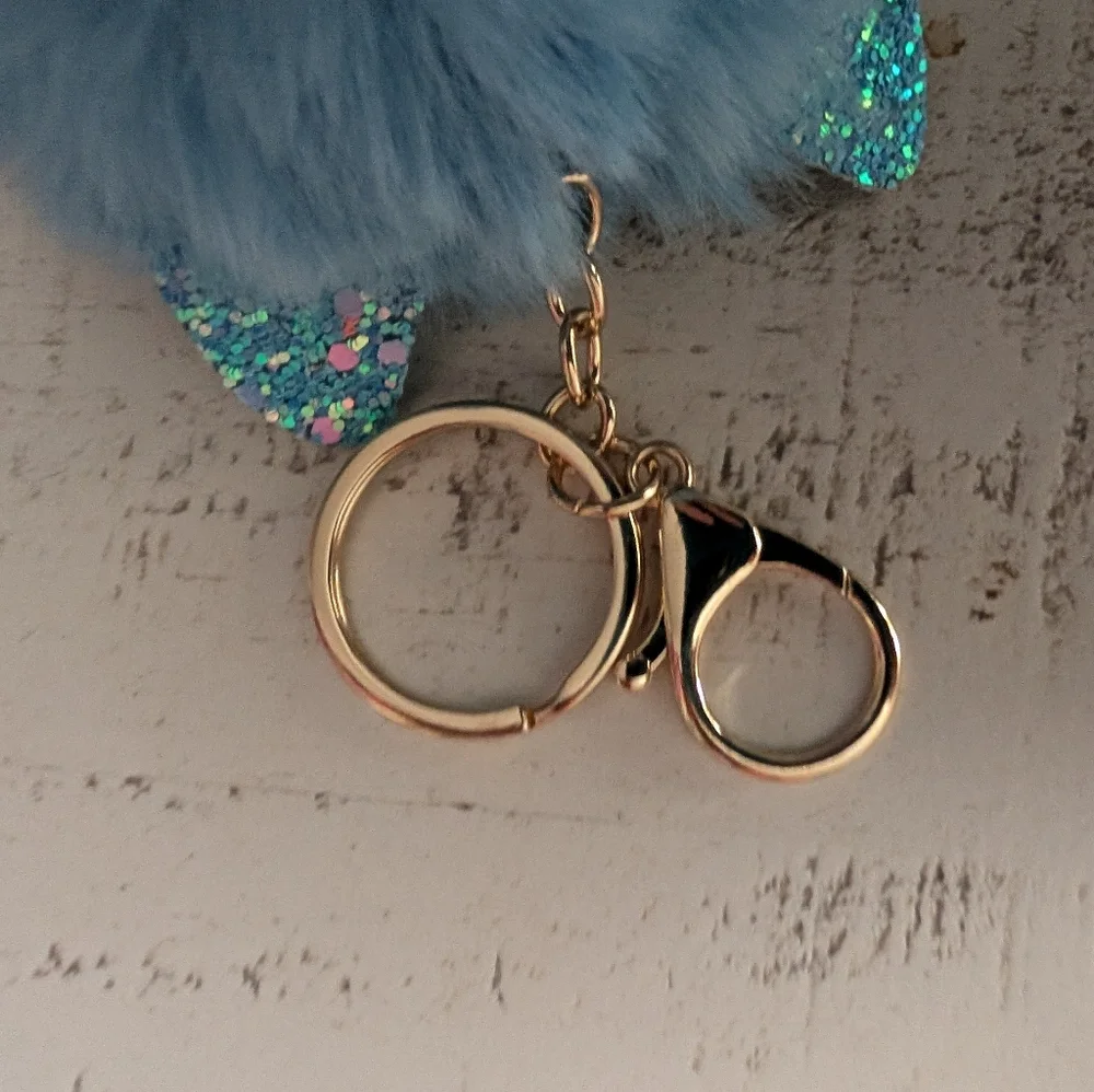 NWOT Owl with Gold Glasses & Keychain/Clip -  Blue